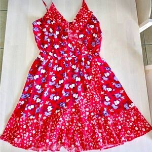 Express Women's Red and Blue Dress